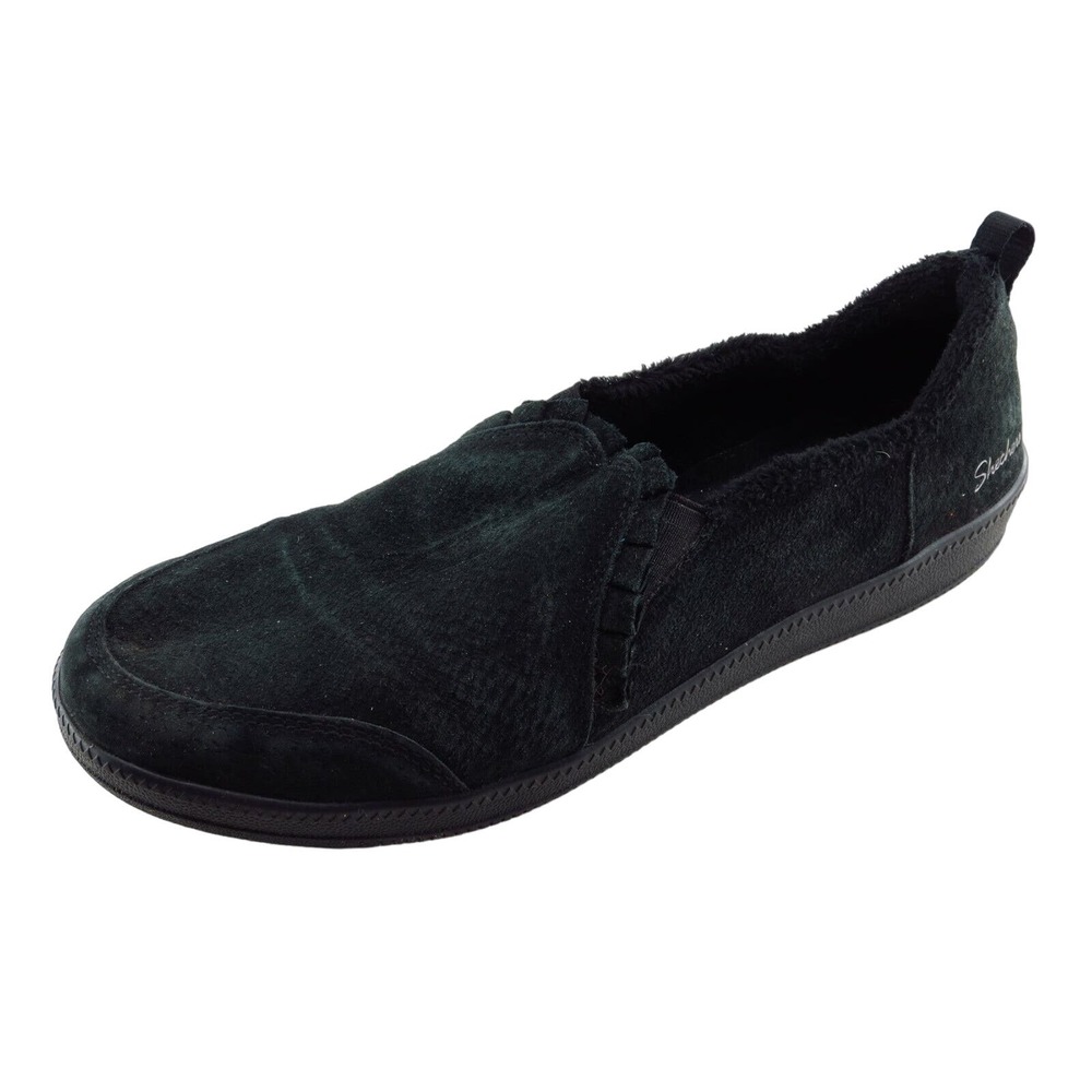 Skechers Size 7 W Black Round‎ Toe flats Leather Women